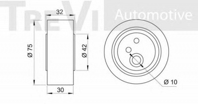 TREVI AUTOMOTIVE ta1010 -  Натяжной ролик, поликлиновой  ремень